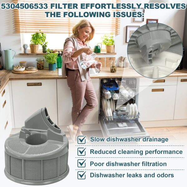 5304506533 Dishwasher Filter Base Compatible With Frigidaire Dishwasher - Image 3