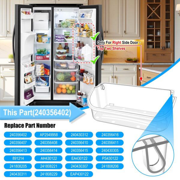ALVAR 240356402 Refrigerator Door Bin for Frigidaire Door Shelf Replacement - Image 5