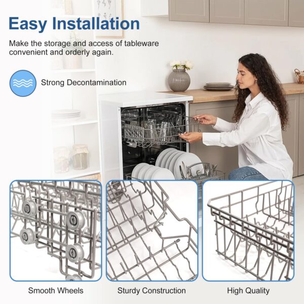 【2026 UPGRADED】DD82-01385A DD82-01385B Dishwasher Upper Rack Replacement Parts Fit for Samsung Dishwaher DW80R2031US, DW80R2031UG, DW80N3030US, DW80N3030UB, DW80N3030UW, DW80M2020US