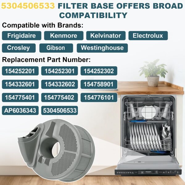 5304506533 Dishwasher Filter Base Compatible With Frigidaire Dishwasher - Image 2