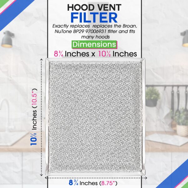 Stove Vent Filter 10.5x8.75" 97006931 Fits Nutone Broan Range Hood Filter - Image 6