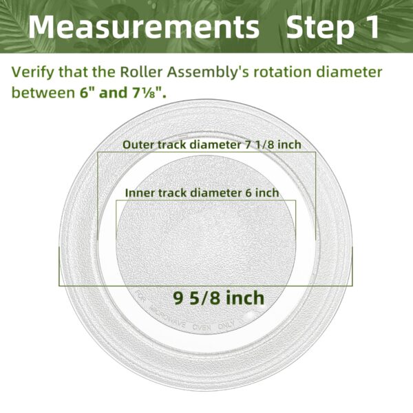 Gemroom 9.6" Microwave Turntable Plate Compatible with GE WB49X10134, 9 5/8 inch Replacement Microwave Glass Plate for LG 3390W1A035A 3390W1A035C and WPW10315165 Whirlpool Microwave Glass Tray - Image 2