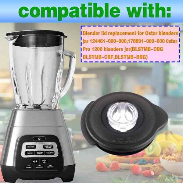 Oster Blender Covers and Lids Replacement Parts for Pro 1200/Osterizer Classic Series - 6 Cup Blender Safety Glass Jar Cover Compatible with Jars 124461-000-000/178891-000-000 and BLSTMB-CBG/CBF/BBG