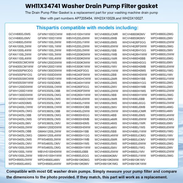 WH11X34741 Washer Drain Pump Filter gasket