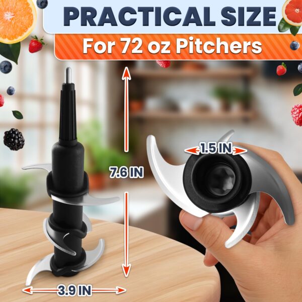 Blender Blade Replacement for 72 Oz Pitcher, Stainless Steel - Image 2