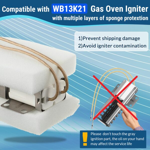 2 Pcs Gas Oven Igniter Compatible with WB13K21, IG9998, AP2020569 PS231280 - Image 2