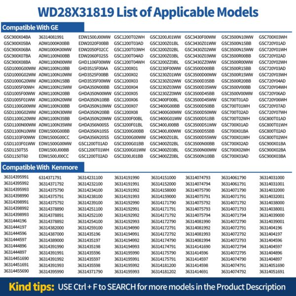 WD28X31819 WD28X10284 Replacement Lower Dishwasher Rack Compatible with GE - Image 4