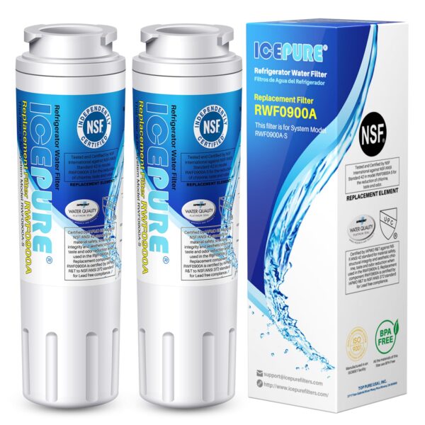 ICEPURE UKF8001 Replacement for Whirlpool Filter 4 EDR4RXD1, RWF0900A 2PACK