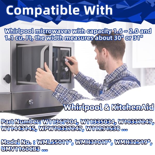 12” Whirlpool Microwave Glass Plate W11367904 Compatible with 12” KitchenAid microwave plate W11291538 Microwave Parts for Over the Range Microwave WML55011HS07 WMH31017HZ08 UMV1160CB3 - Image 3