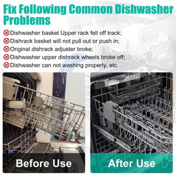 UPGRADED W10350375 W10712395 Dishwasher Top Rack Adjuster Parts Replacement - Image 2
