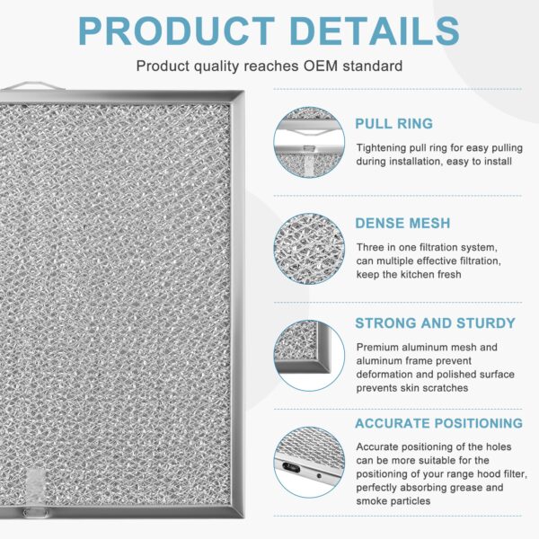 AMI PARTS 99010316 Range Hood Grease Filter 11 1/4" x 11 3/4" 2 Pack - Image 7