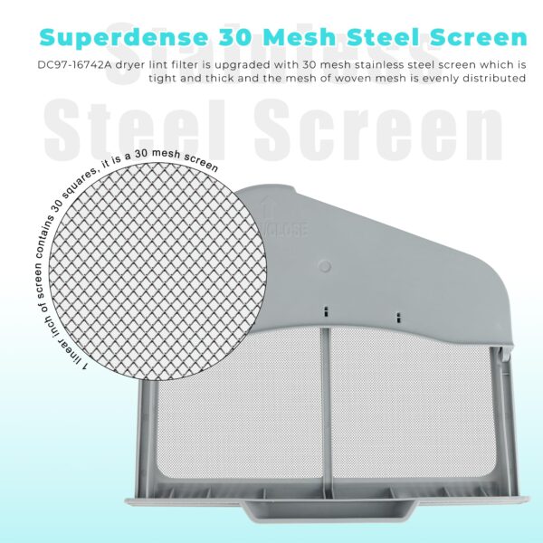 DC97-16742A Lint Trap fit for Samsung Dryer Lint Trap Screen Replacement - Image 6