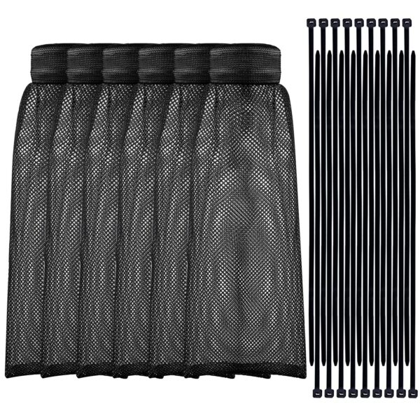 Shappy 24 Pack Washing Machine Lint Traps with Cable Ties (Black)