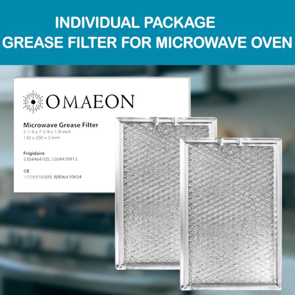 [2 Pack] WB06X10309 Microwave Grease Filter Replacement 7.62" x 5.12" – Fits GE Stove WB06X10359, Hotpoint, Kenmore & LG Microwaves – Aluminum Mesh Vent Filters for Over-the-Range Ovens - Image 3