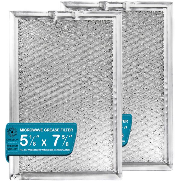 [2 Pack] WB06X10309 Microwave Grease Filter Replacement 7.62" x 5.12" – Fits GE Stove WB06X10359, Hotpoint, Kenmore & LG Microwaves – Aluminum Mesh Vent Filters for Over-the-Range Ovens - Image 2