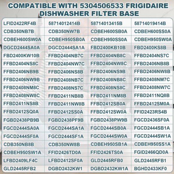 5304506533 Dishwasher Filter Base Compatible With Frigidaire Dishwasher