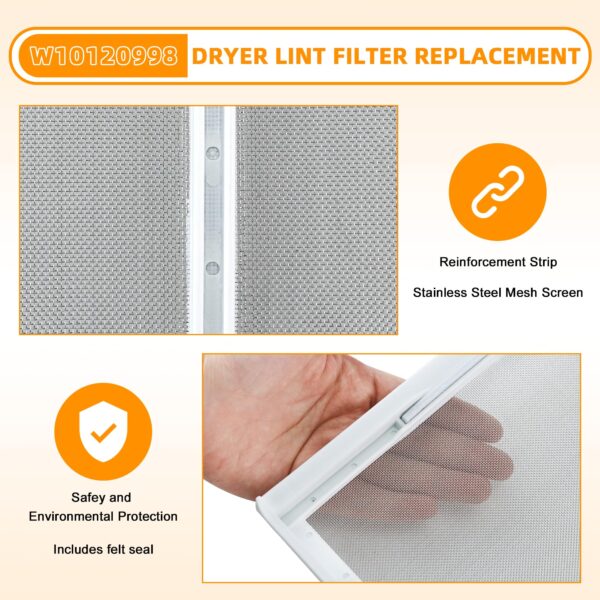 AMI PARTS W10120998 Dryer Lint Screen Filter Replacement Part - Image 5