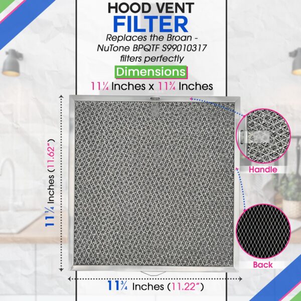 Stove Vent Filter 11.6x11.2” 99010317 Fits Nutone Broan Range Hood Filter - Image 6